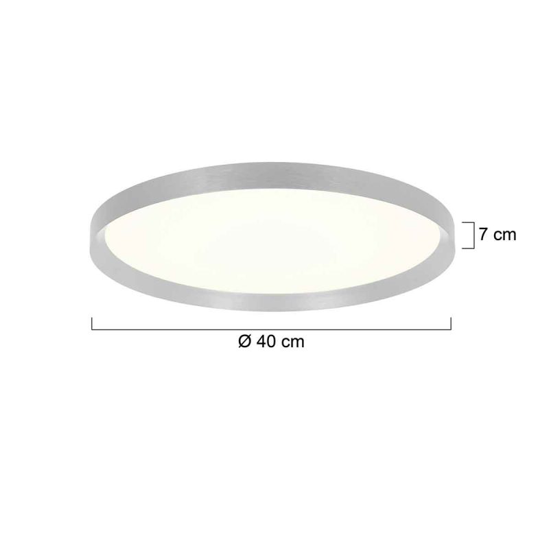 Ronde staalkleurige plafondlamp Steinhauer Flady - Afbeelding 6