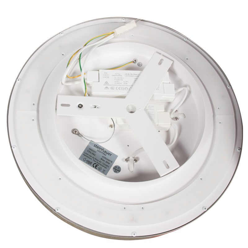 Ronde staalkleurige plafondlamp Steinhauer Flady - Afbeelding 9