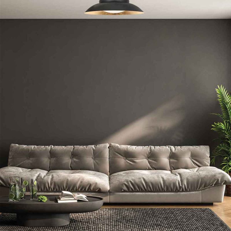 Metalen plafonnière trendy zwart Steinhauer Ceiling and wall - Afbeelding 3
