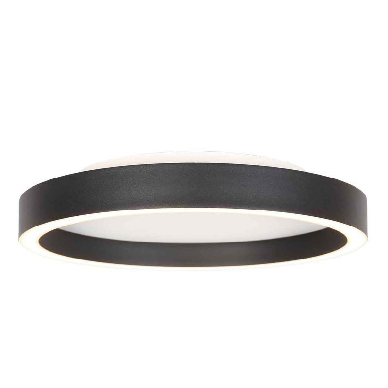 Metalen moderne plafonnière zwart Steinhauer Ringlux