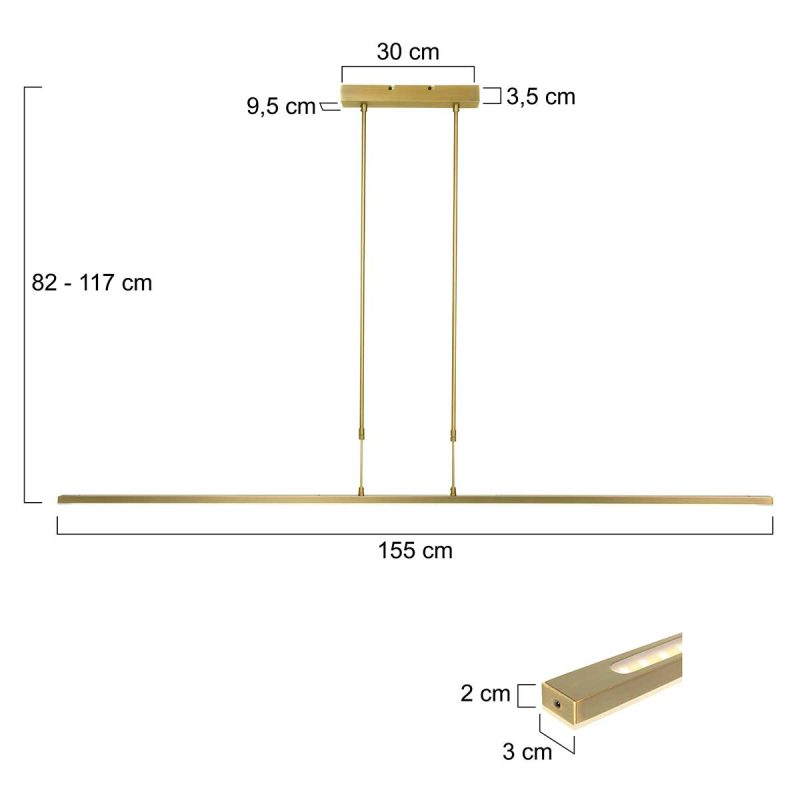 Metalen gouden moderne hanglamp Steinhauer Zelena - Afbeelding 6