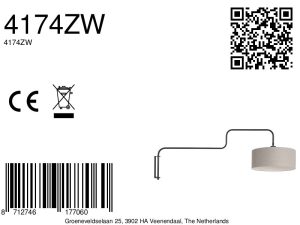steinhauer-wandlamp-bloeba-grijszwart-metaalstof-ø40cm-e27-4174zw-8a
