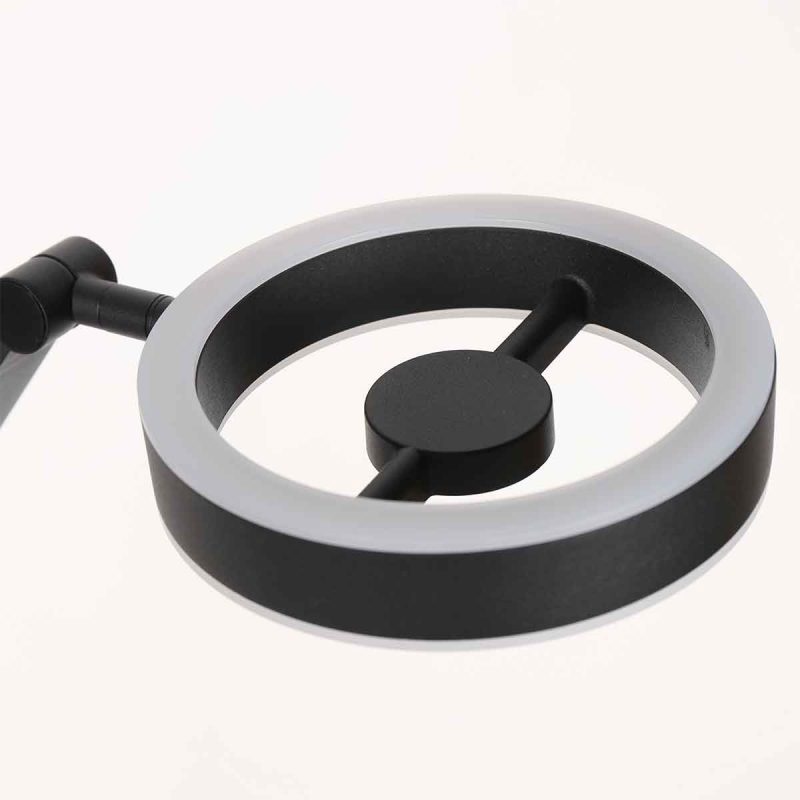 Metalen vloerlamp modern zwart Steinhauer Ringlux - Afbeelding 4