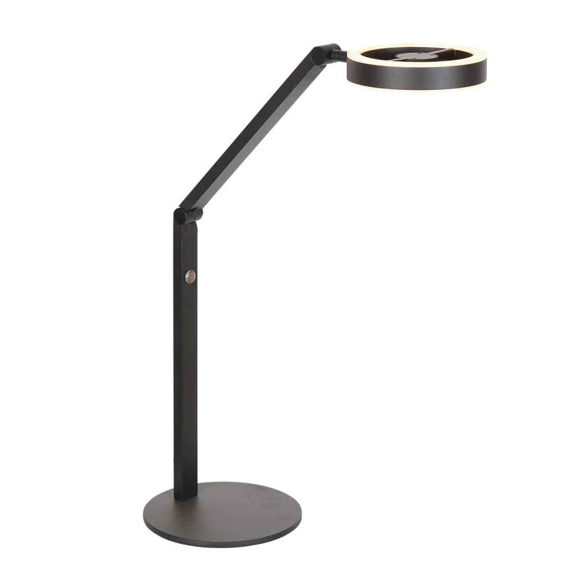 Metalen zwarte tafellamp modern Steinhauer Ringlux