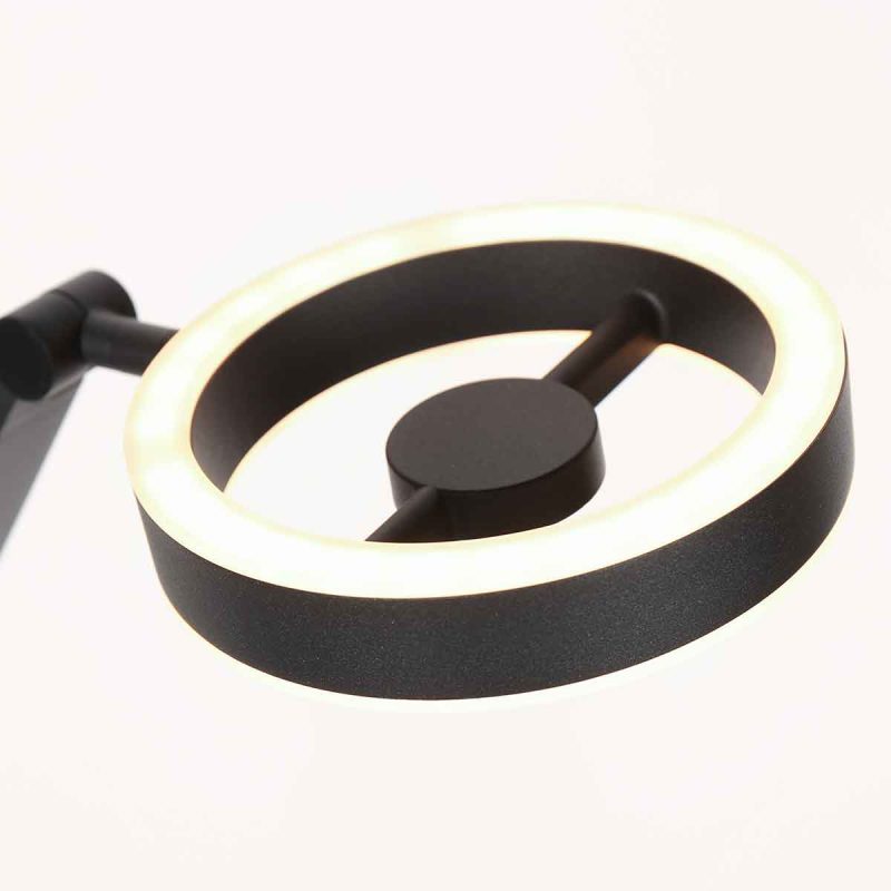 Metalen vloerlamp modern zwart Steinhauer Ringlux - Afbeelding 3