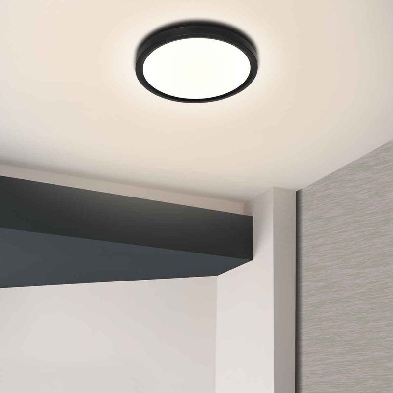 Plafonnière modern metaal zwart Steinhauer Ceiling and wall - Afbeelding 3
