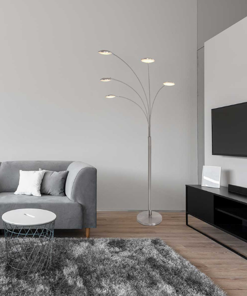 Dimbare LED vloerlamp met meerdere lichtpunten