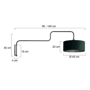steinhauer-wandlamp-bloeba-groenzwart-metaalveloursstof-ø40cm-e27-4176zw-7