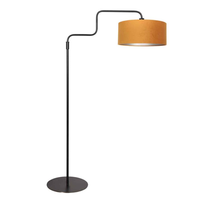 steinhauer-vloerlamp-bloeba-goudzwart-metaalveloursstof-ø40cm-e27-4168zw-1