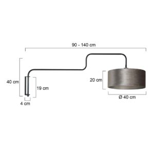 steinhauer-wandlamp-bloeba-zilverzwart-metaalveloursstof-ø40cm-e27-4178zw-7