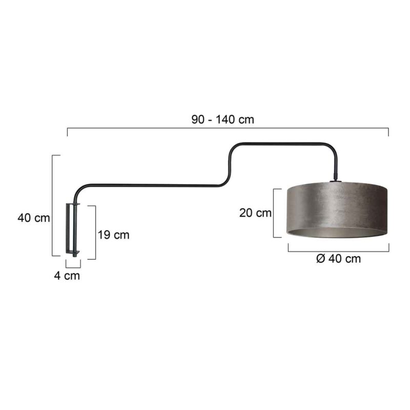 steinhauer-wandlamp-bloeba-zilverzwart-metaalveloursstof-ø40cm-e27-4178zw-7