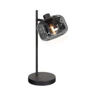 Rookglas bureaulamp zwart Mexlite Tenebris