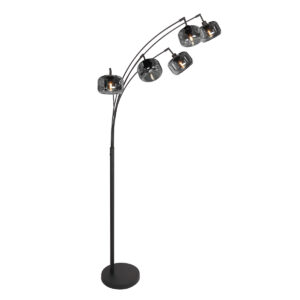 Design vloerlamp zwarte rookglas kapjes Mexlite Tenebris