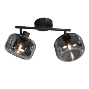 Tweelichts spot zwart rookglas Mexlite Tenebris