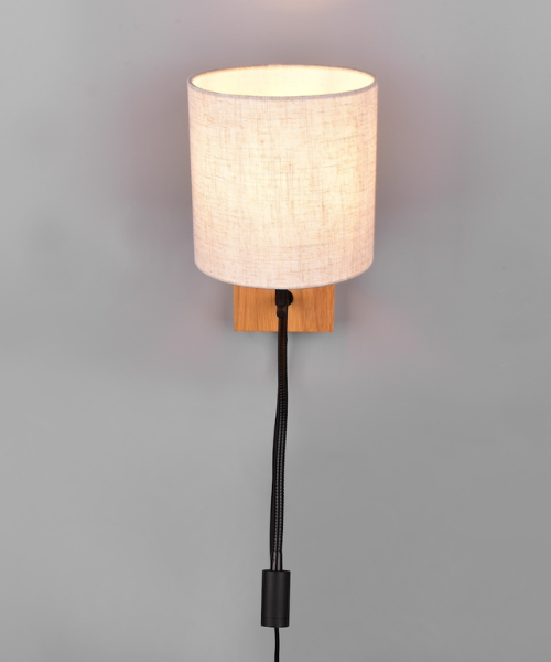 Wandlamp met houten materiaal