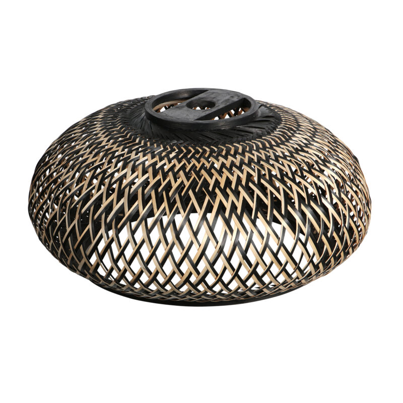 Zwart / naturel gevlochten ronde kap Anne Lighting Maze - Ø 50 cm - Afbeelding 2