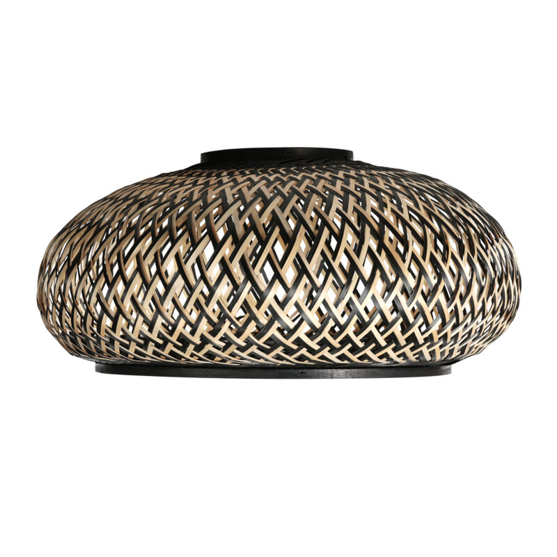 Zwart / naturel gevlochten ronde kap Anne Lighting Maze - Ø 50 cm - Afbeelding 3