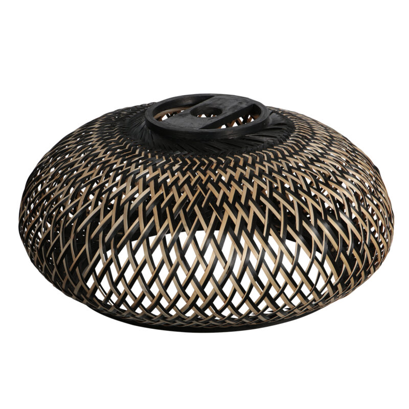Zwart / naturel gevlochten ronde kap Anne Lighting Maze - Ø 50 cm
