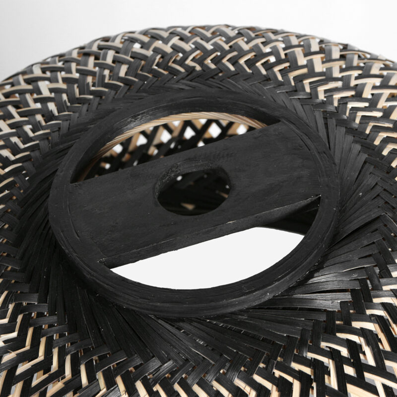 Zwart / naturel gevlochten ronde kap Anne Lighting Maze - Ø 50 cm - Afbeelding 5