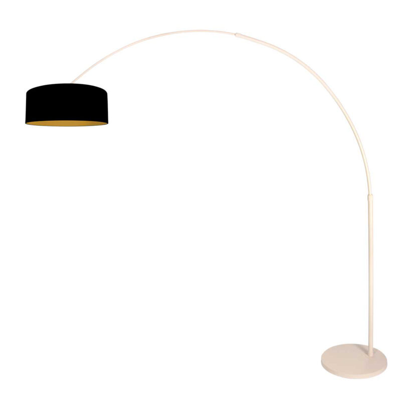 steinhauer-vloerlamp-sparkledlight-beigezwart-linnenmetaal-booglamp-e27-4317cr-1
