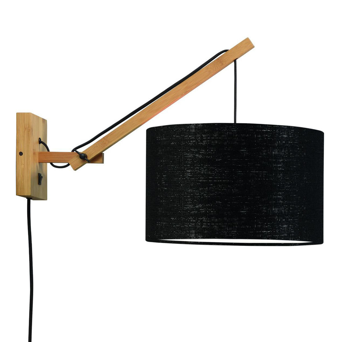 good&mojo-wandlamp-andes-zwart-bamboelinnen-ø32cm-e27-andes/w2/n/3220/b-1
