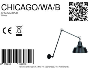 it'saboutromi-wandlamp-chicago-zwart-metaal-ø36cm-e27-chicago/wa/b-8a