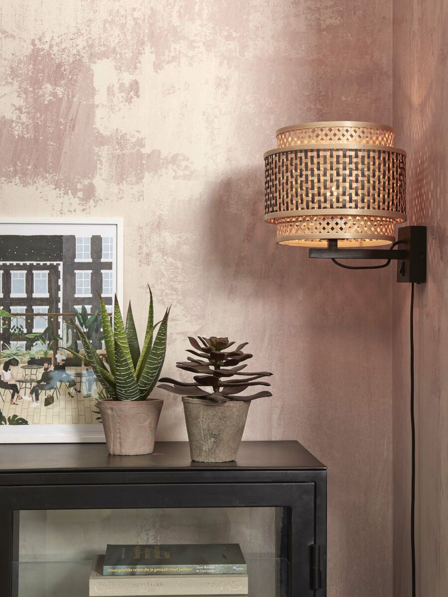 good&mojo-wandlamp-bhutan-naturel/zwart-bamboe-ø25cm-e27-bhutan/w/b/2520/bn-02