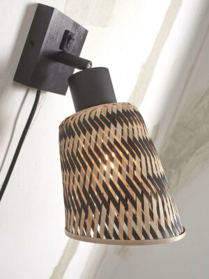 good&mojo-wandlamp-java-naturel/zwart-bamboe-ø15cm-e27-java/w/b/15/bn-06