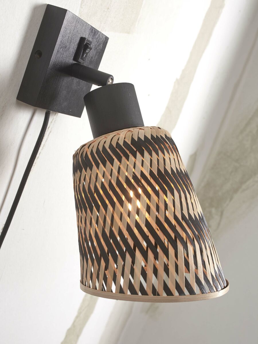 good&mojo-wandlamp-java-naturel/zwart-bamboe-ø15cm-e27-java/w/b/15/bn-06