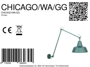 it'saboutromi-wandlamp-chicago-grijs-metaal-ø36cm-e27-chicago/wa/gg-8a