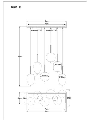 globo-hanglamp-blacky-zwart-glas-groteeettafellamp-e14-15345-6l-1