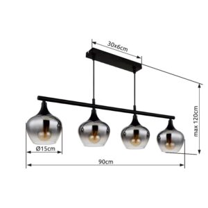 globo-hanglamp-maxy-zwart-glas-groteeettafellamp-e27-15548-4h1-1