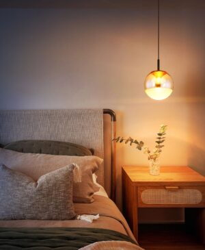 globo-hanglamp-severin-amberkleurig-glas-ø25cm-led-16057h-1
