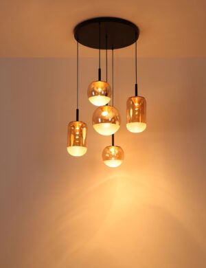globo-hanglamp-severin-amberkleurig-glas-ø71cm-led-16057-5h-1