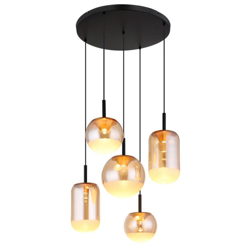 globo-hanglamp-severin-amberkleurig-glas-ø71cm-led-16057-5h-1