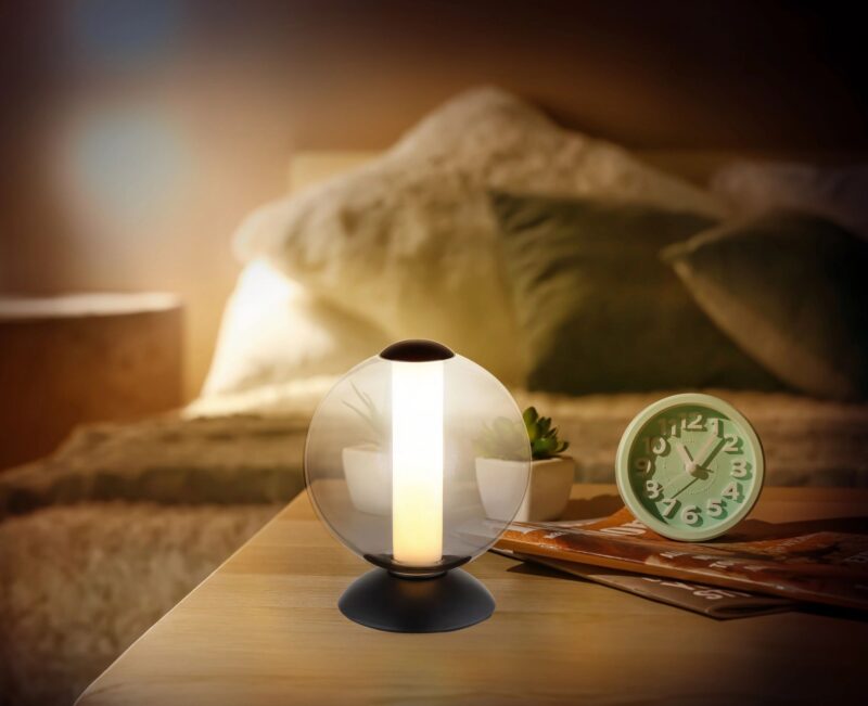 globo-tafellamp-lacy-zwart-glas-ø18cm-led-15798t-1