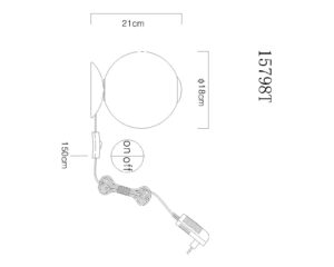 globo-tafellamp-lacy-zwart-glas-ø18cm-led-15798t-1