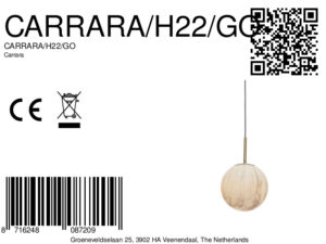 it'saboutromi-hanglamp-carrara-goud-glas-ø22cm-e14-carrara/h22/go-8a