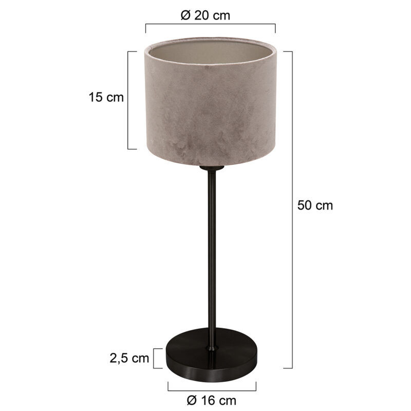 mexlite-tafellamp-noor-zilverzwart-metaaltextiel-nachtkastlamp-e27-4423zw-1
