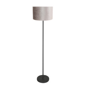 mexlite-vloerlamp-noor-zilverzwart-metaaltextiel-schemerlamp-e27-4441zw-1
