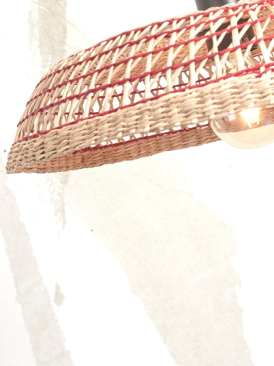good&mojo-plafonniere-pantanal-rood-metaalzeegras-ø45cm-e27-pantanal/c45/r-04