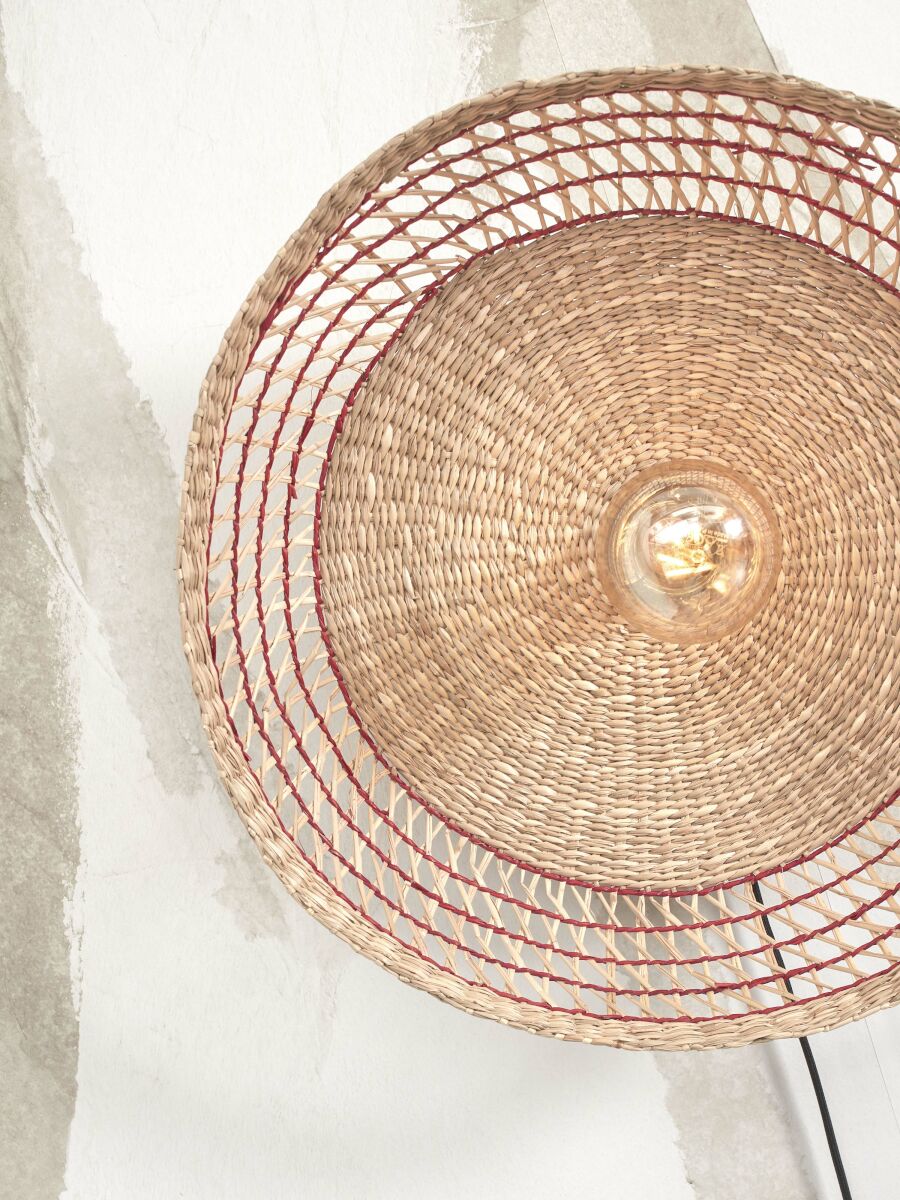 good&mojo-wandlamp-pantanal-rood-metaalzeegras-ø45cm-e27-pantanal/w45/r-07