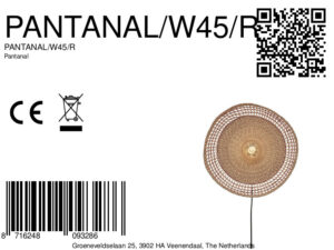 good&mojo-wandlamp-pantanal-rood-metaalzeegras-ø45cm-e27-pantanal/w45/r-8a