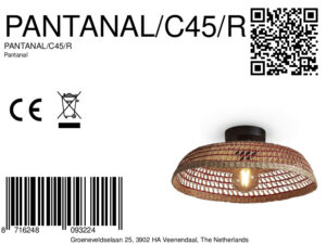 good&mojo-plafonniere-pantanal-rood-metaalzeegras-ø45cm-e27-pantanal/c45/r-8a