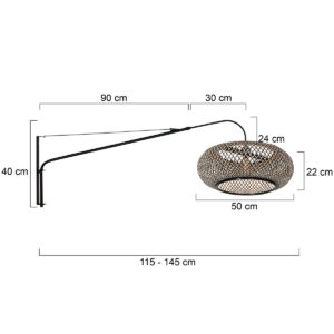 steinhauer-wandlamp-elegantclassy-zwart-bamboemetaal-e27-4449zw-1