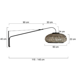 steinhauer-wandlamp-elegantclassy-zwart-bamboemetaal-e27-4450zw-1