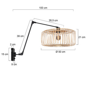 steinhauer-wandlamp-prestigechic-naturelzwart-bamboemetaal-e27-4574zw-1