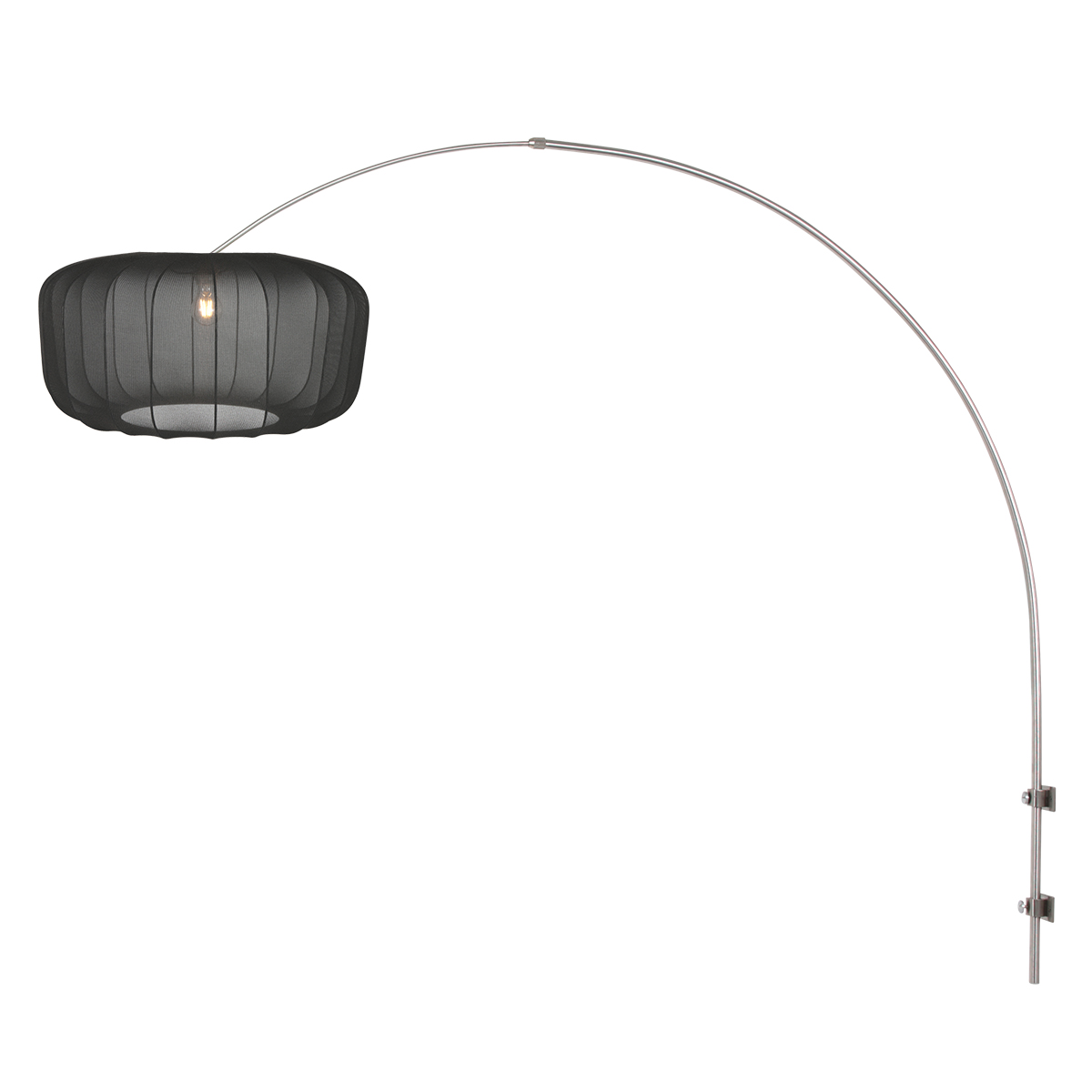 steinhauer-wandlamp-sparkledlight-staalzwart-metaaltextiel-leeslamp-e27-4403st-1