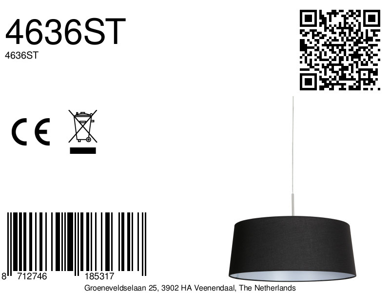 steinhauer-hanglamp-sparkledlight-zwart-textiel-e27-4636st-1