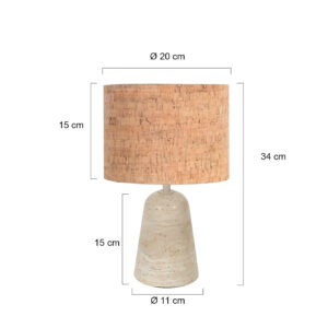 tafellampmetkurkenkapentravertinbasisannelighttravino-7